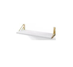 Repisas Flotantes de Madera Multipropósito Kit 3 Blanco con Dorado