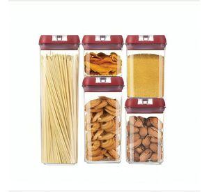Set 5 Contenedores De Alimento Tapa Hermética Almacenamiento