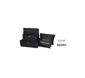 Set de 6 organizadores de equipaje de viaje, bolsa para ropa interior, color negro