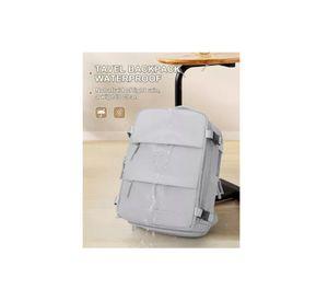 Mochila de viaje de cabina para avión, impermeable con USB, color gris