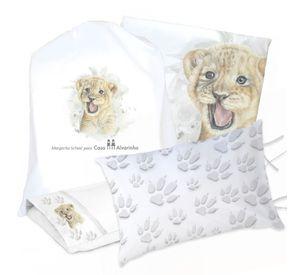JUEGO DE CAMA FUNDA DE PLUMÓN + SABANA BAJERA +2 FUNDAS ALMOHADA LEÓN VALIENTE 1 PLAZA