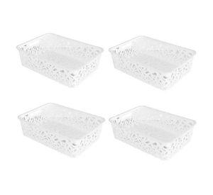 Canasto blanco set de 4