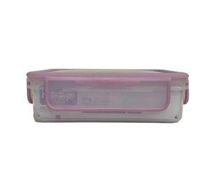 HERMETICO PP 600ML RECTANGULAR ROSADO