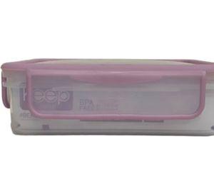 HERMETICO PP 600ML RECTANGULAR ROSADO