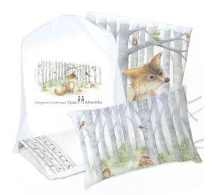 JUEGO DE CAMA FUNDA DE PLUMÓN + SABANA BAJERA +2 FUNDAS ALMOHADA ZORRITO 1 PLAZA