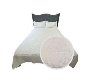 QUILT COLCHA DE LUJO VERANO PLAZA Y MEDIA BLANCO