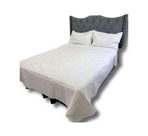 QUILT COLCHA DE LUJO VERANO PLAZA Y MEDIA BLANCO
