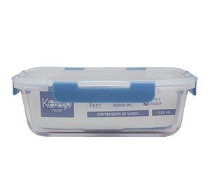 HERMETICO RECTANGULAR 1520ML GLASS KEEP AZUL