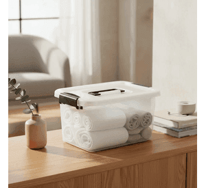 Caja Organizadora Plastica Transparente 6 Lt Con Tapa Y Asa