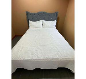 QUILT COLCHA DE LUJO VERANO 2 PLAZA BLANCO