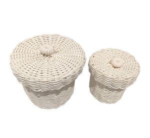 Canastos con tapa set de 2