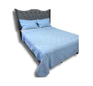 QUILT COLCHA DE LUJO VERANO DELGADO KING CELESTE