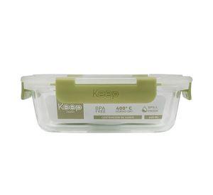 HERMETICO RECTANGULAR 640ML GLASS KEEP VERDE