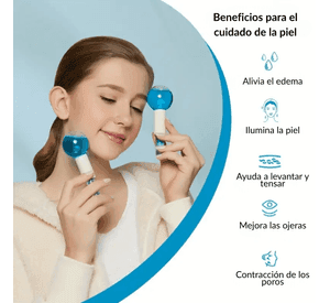 Pack 2 Esferas Reafirmante Masajeador Facial Terapia De Frío