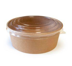 Envase Bowl Kraft Con Tapa Pet 1300ml (25 Unidades)