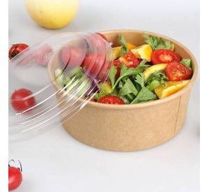 Envase Bowl Kraft Con Tapa Pet 1300ml (25 Unidades)