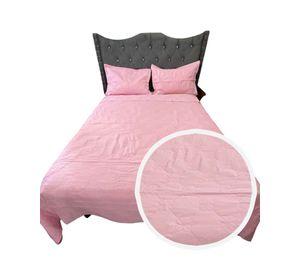 QUILT COLCHA DE LUJO VERANO DELGADO 2 PLAZAS ROSA