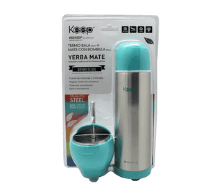 SET MATE + TERMO BALA KEEP celeste