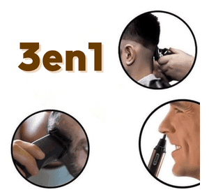 Maquina Afeitar Hombre 3en1 Cortapelo Barba Nariz Recargable