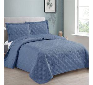 QUILT ANDES LISO AZUL 1.5 PLAZAS