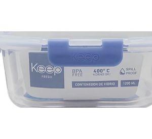 HERMETICO CUADRADO 2200ML GLASS KEEP MORADO