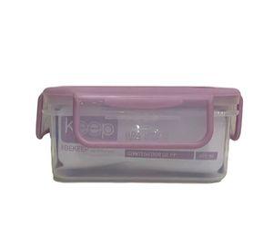 HERMETICO PP 400ML RECTANGULAR ROSADO