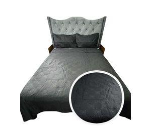QUILT COLCHA DE LUJO VERANO DELGADO 2 PLAZAS NEGRO