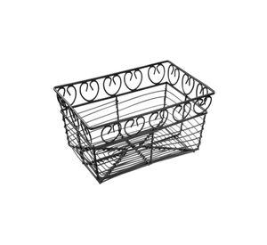 CANASTO DESAYUNO/FRUTAS RECTANGULAR NEGRO 23X15X8 CM WINCO