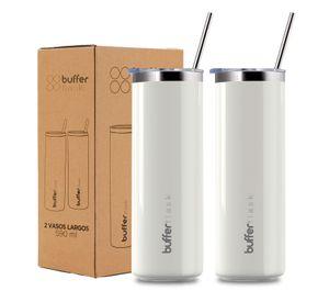 Vasos Termicos Set de 2 Buffer Acero Inoxidable Frío y Calor