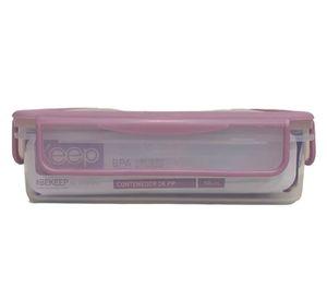 HERMETICO PP 900ML RECTANGULAR ROSADO