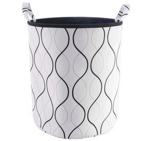 Cesta Decorativa Para Ropa Ondas Black