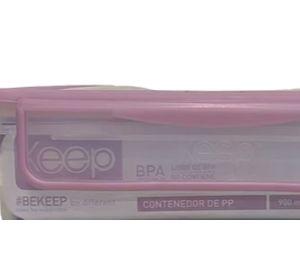 HERMETICO PP 900ML RECTANGULAR ROSADO