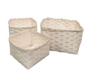 Cestas bambú blancas set de 3