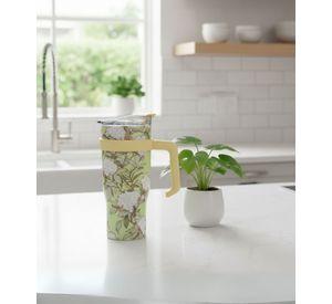 Vaso Botella Deportiva Floral Asa Funcional Ergonómico Jhn