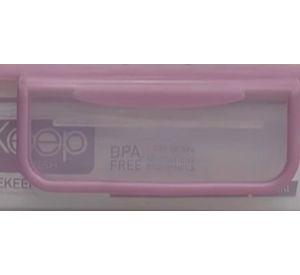 HERMETICO PP 600ML CUADRADO ROSADO