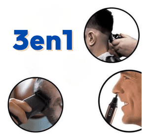 Maquina Afeitar 3en1 Cortapelo Barba Nariz Hombre Recargable