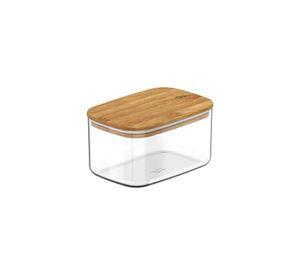 Contenedor Hermético Rectangular con Tapa de Bambú Keep 0,65 lt Transparente Ou