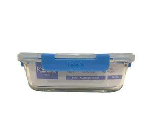 HERMETICO RECTANGULAR 1040ML GLASS KEEP AZUL