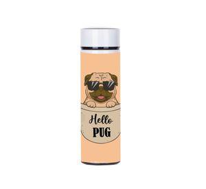 Termo acero inox 450 ml smart Pug perrito doglover, amor perrito, i love pug