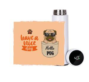 Termo acero inox 450 ml smart Pug perrito doglover, amor perrito, i love pug