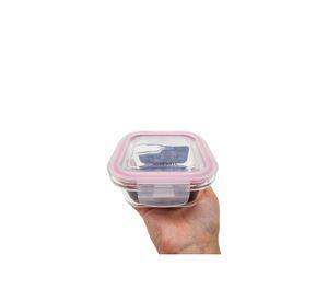 Contenedor Hermetico Vidrio Cuadrado 390ml