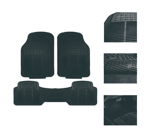 Alfombra Piso De Goma Auto Universal 3 Piezas Camello