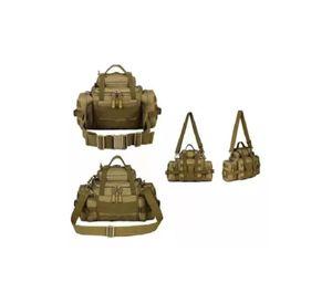 Bolso banano gigante tipo botiquín táctico militar café