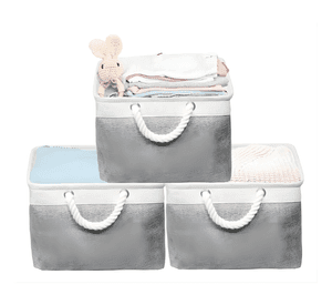 3 Cajas Decoradas Con Asas Para Almacenamiento Hogar