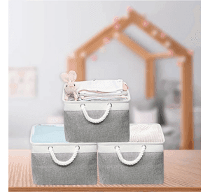 3 Cajas Decoradas Con Asas Para Almacenamiento Hogar