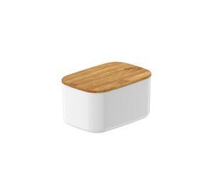 Contenedor Hermético Rectangular con Tapa de Bambú Keep 0,65 lt Blanco Ou