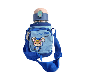 Termo Azul Con Funda Colgante Agua Fria y Caliente 500ml