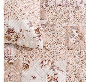 QUILT ANDES ESTAMPADO PATCHWORK BEIGE 2 PLAZAS