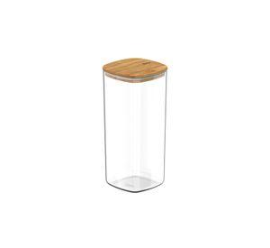 Contenedor Hermético con Tapa Bambú Keep 1,5 lt Transparente Ou