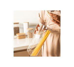 Contenedor Hermético con Tapa Bambú Keep 1,5 lt Transparente Ou
